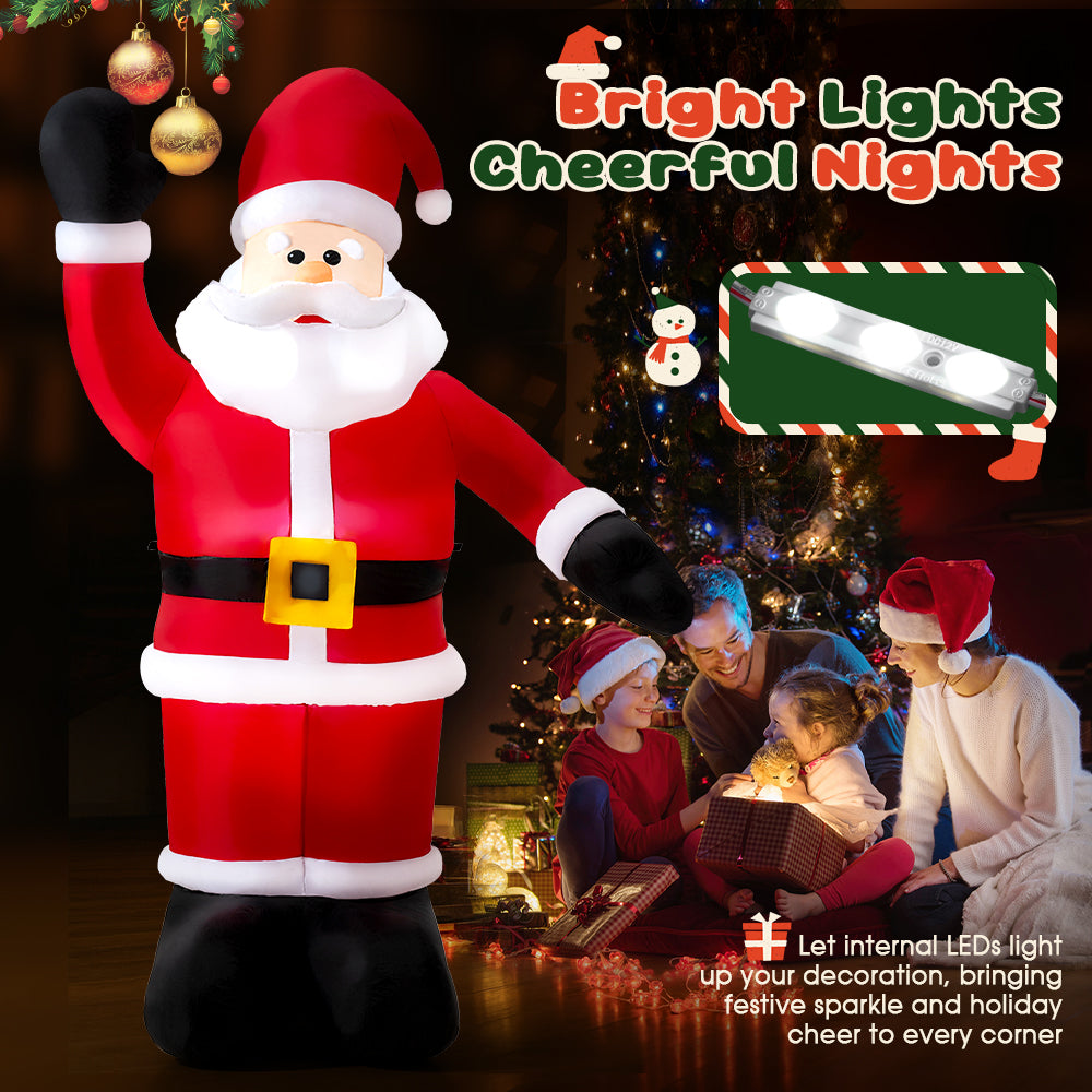 ZUNI Christmas Inflatable 2.45M Santa Xmas Outdoor Decoration LED Lights - Sunyee