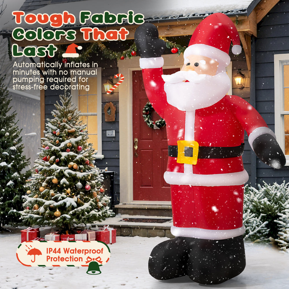 ZUNI Christmas Inflatable 2.45M Santa Xmas Outdoor Decoration LED Lights - Sunyee