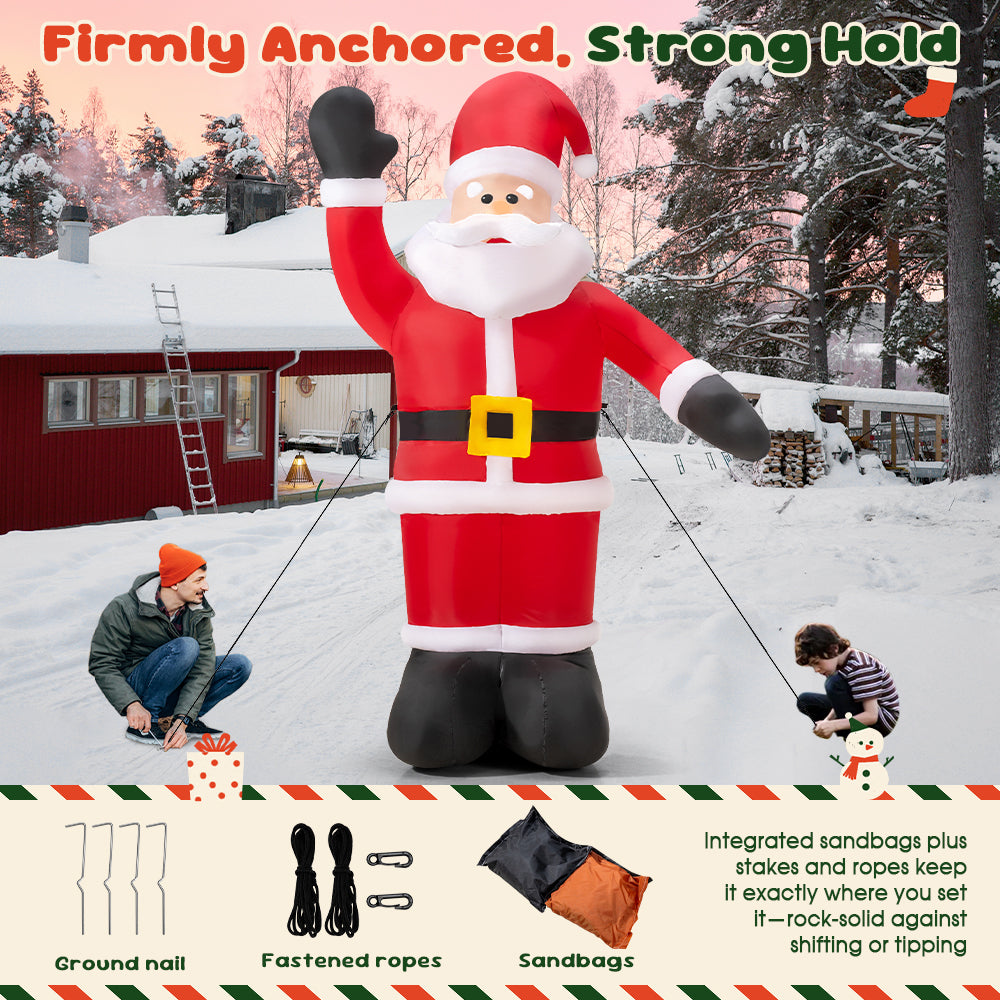 ZUNI Christmas Inflatable 2.45M Santa Xmas Outdoor Decoration LED Lights - Sunyee