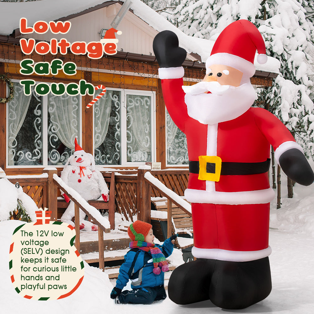 ZUNI Christmas Inflatable 2.45M Santa Xmas Outdoor Decoration LED Lights - Sunyee