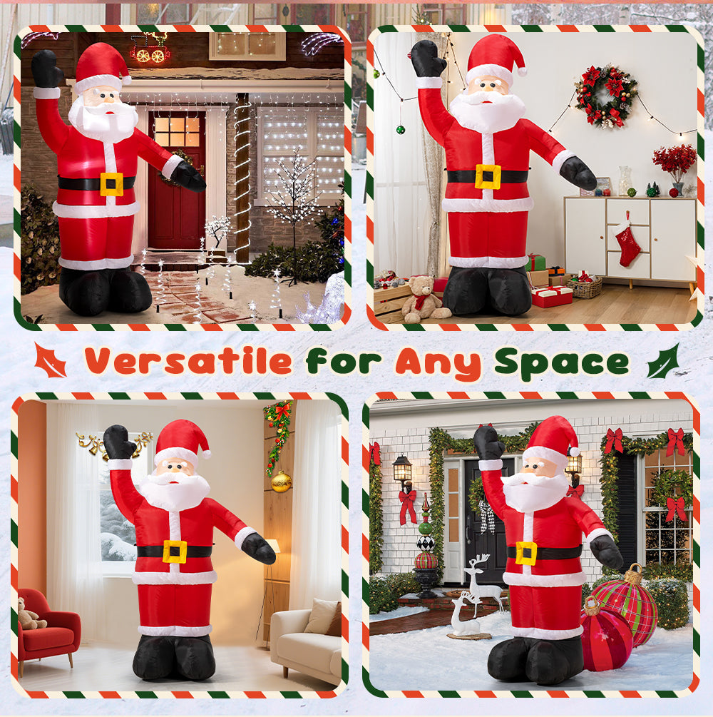 ZUNI Christmas Inflatable 2.45M Santa Xmas Outdoor Decoration LED Lights - Sunyee