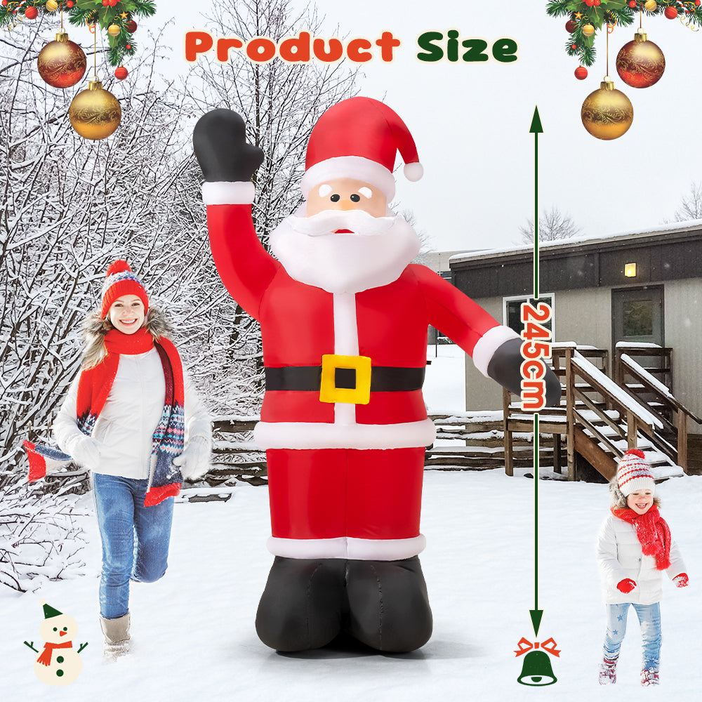 ZUNI Christmas Inflatable 2.45M Santa Xmas Outdoor Decoration LED Lights - Sunyee