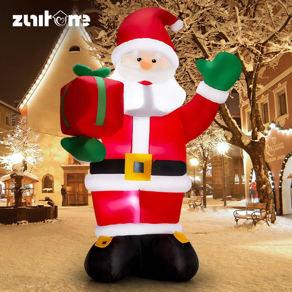 ZUNI Christmas Inflatable 2.4M Santa Xmas Outdoor Decoration LED Lights - Sunyee
