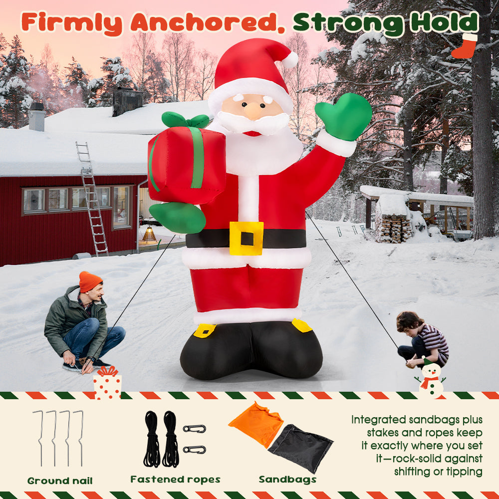 ZUNI Christmas Inflatable 2.4M Santa Xmas Outdoor Decoration LED Lights - Sunyee