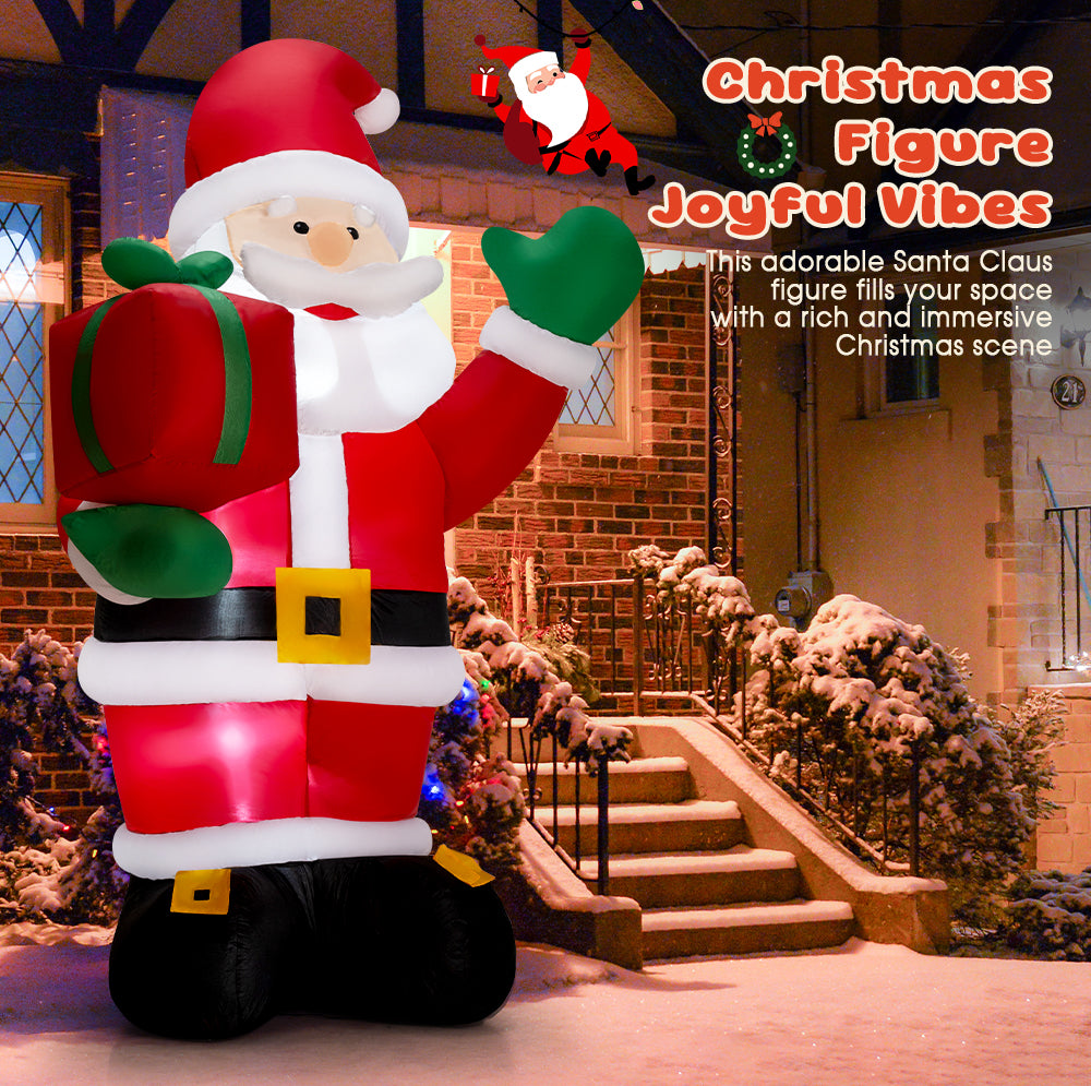 ZUNI Christmas Inflatable 2.4M Santa Xmas Outdoor Decoration LED Lights - Sunyee