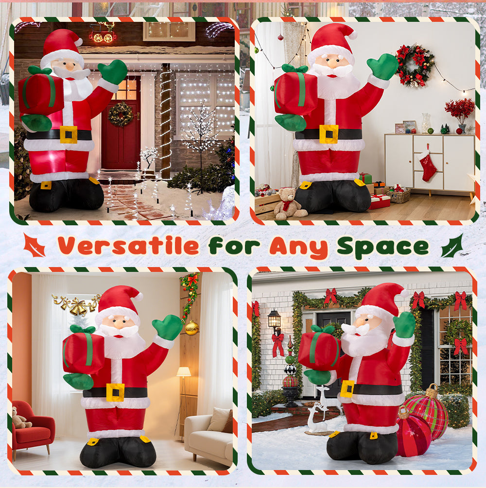 ZUNI Christmas Inflatable 2.4M Santa Xmas Outdoor Decoration LED Lights - Sunyee