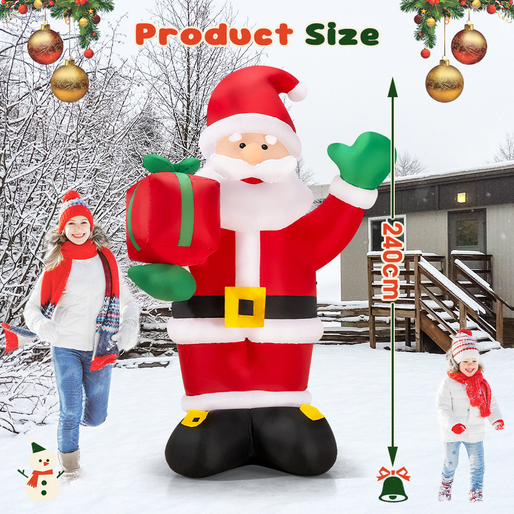 ZUNI Christmas Inflatable 2.4M Santa Xmas Outdoor Decoration LED Lights - Sunyee