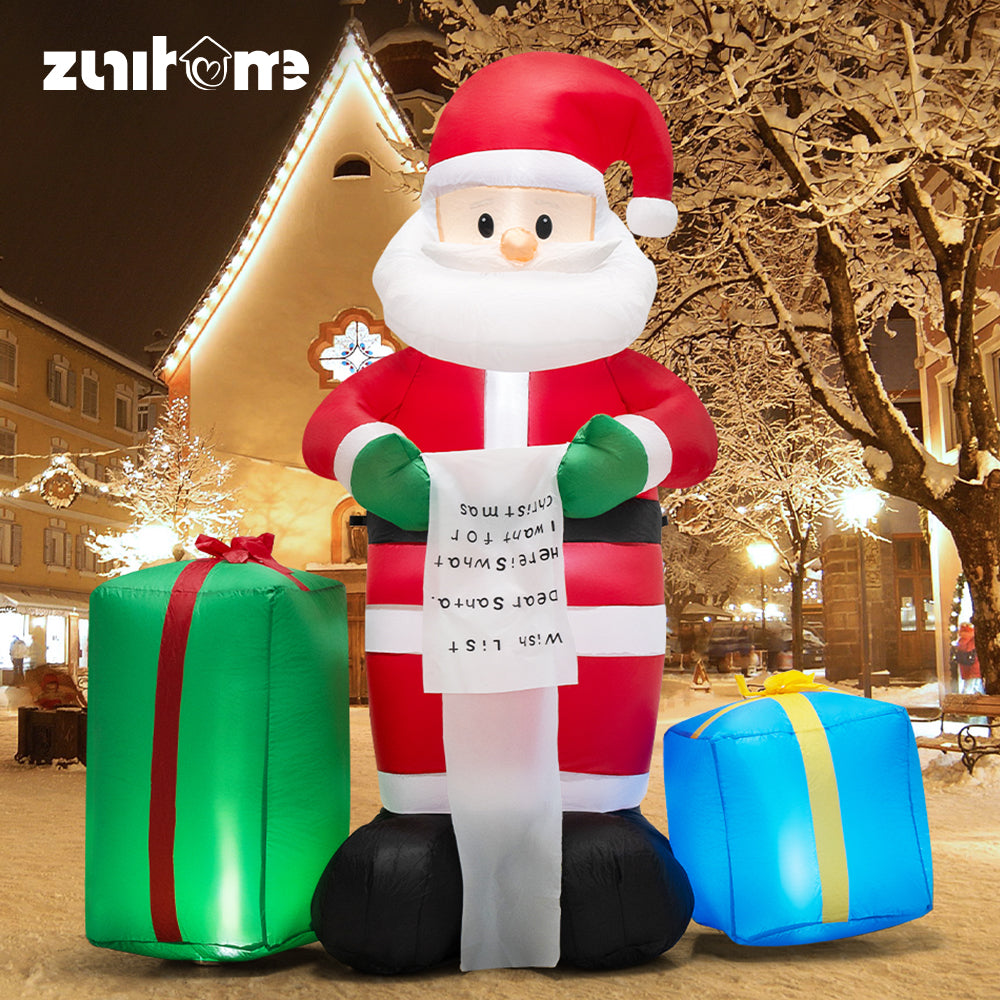 ZUNI Christmas Inflatable 1.8M Santa Xmas Outdoor Decoration LED Lights - Sunyee
