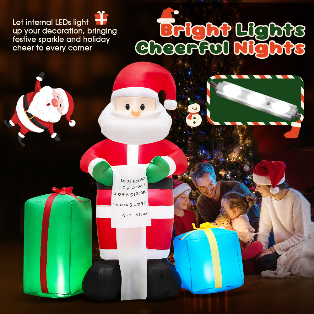 ZUNI Christmas Inflatable 1.8M Santa Xmas Outdoor Decoration LED Lights - Sunyee