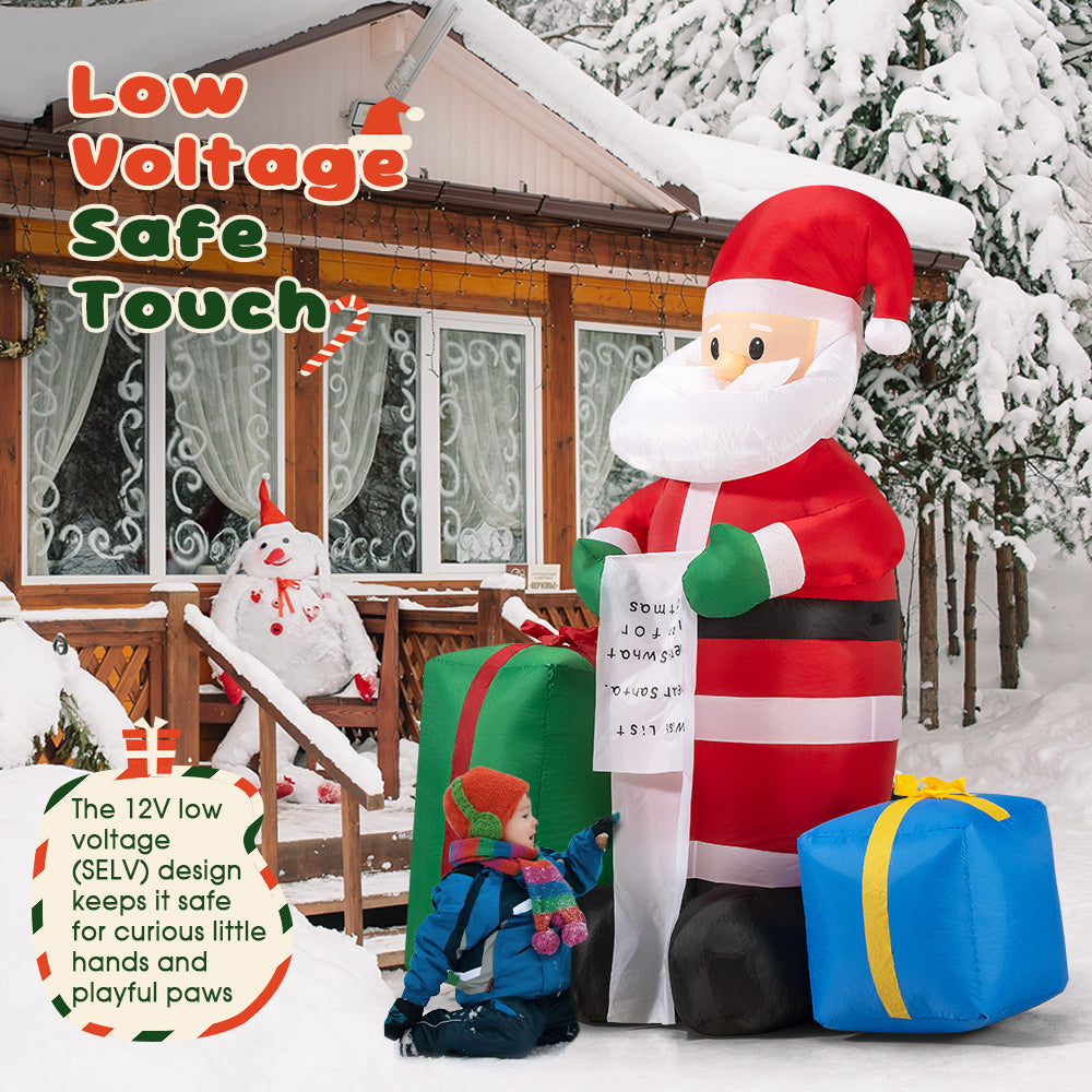 ZUNI Christmas Inflatable 1.8M Santa Xmas Outdoor Decoration LED Lights - Sunyee