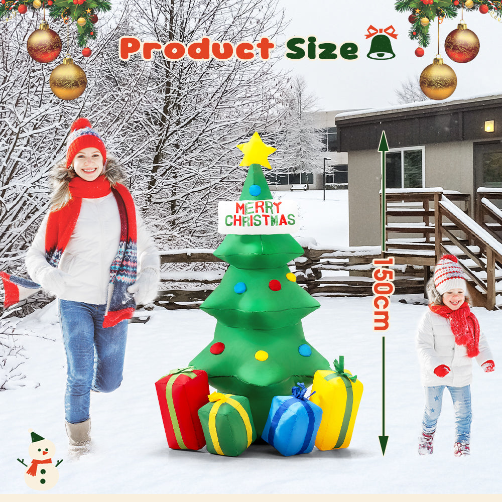 ZUNI Christmas Inflatable Tree 1.5M Xmas Outdoor Decoration LED Lights - Sunyee