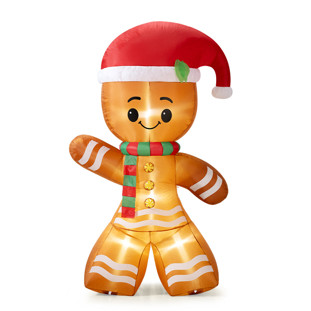 ZUNI Christmas Inflatable 2.4M Gingerbread Xmas Outdoor Decoration LED Lights - Sunyee