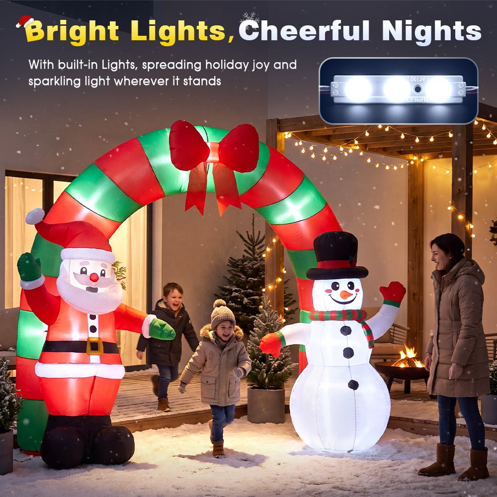 ZUNI Christmas Inflatable 2.4M Archway Outdoor Decorations LED Lights