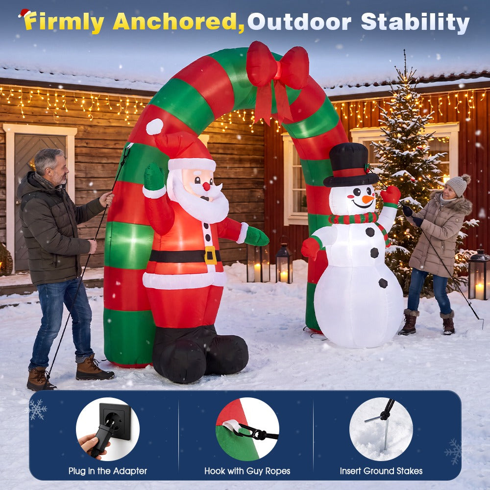 ZUNI Christmas Inflatable 2.4M Archway Outdoor Decorations LED Lights