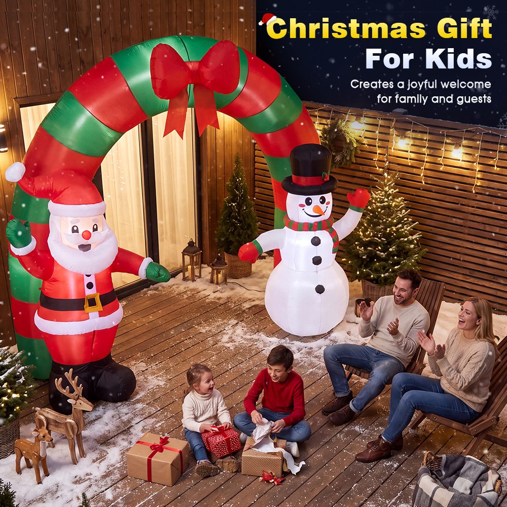 ZUNI Christmas Inflatable 2.4M Archway Outdoor Decorations LED Lights