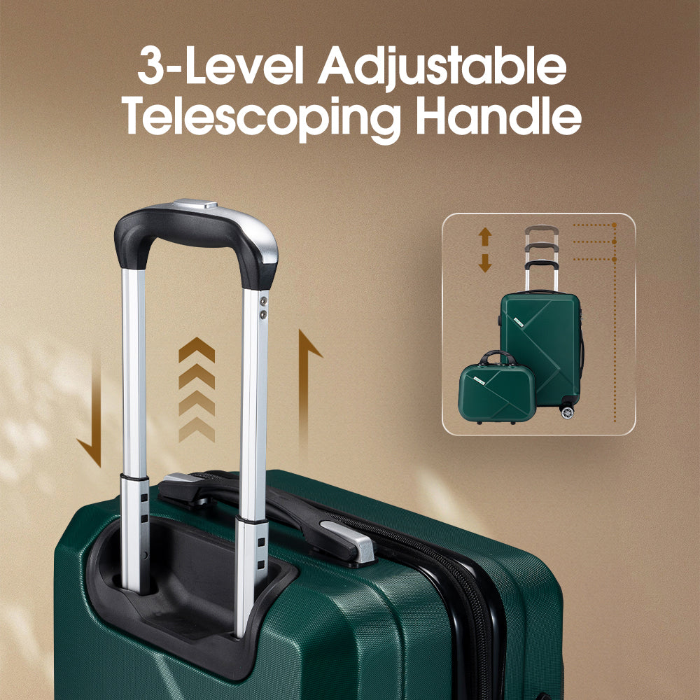 ZUNI 2PCS Luggage Suitcase Trolley Set Travel TSA Lock Storage Hard Case Green - Sunyee