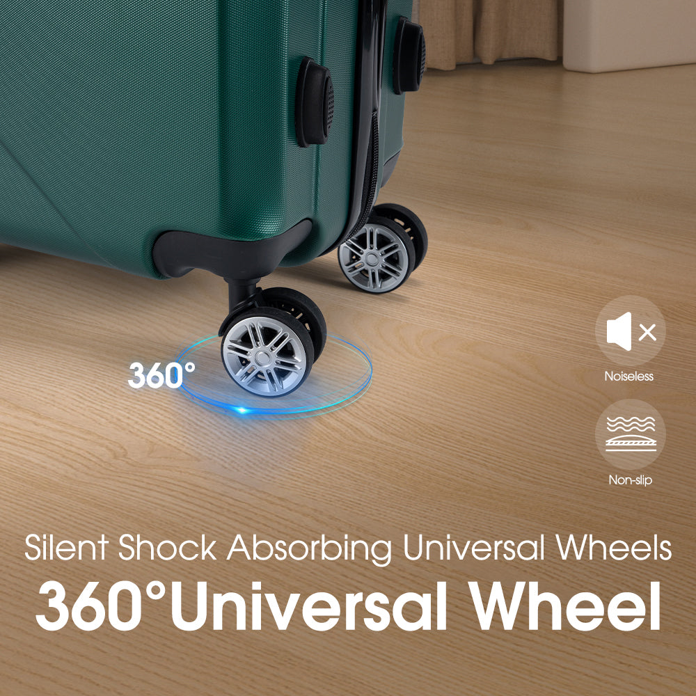 ZUNI 2PCS Luggage Suitcase Trolley Set Travel TSA Lock Storage Hard Case Green - Sunyee