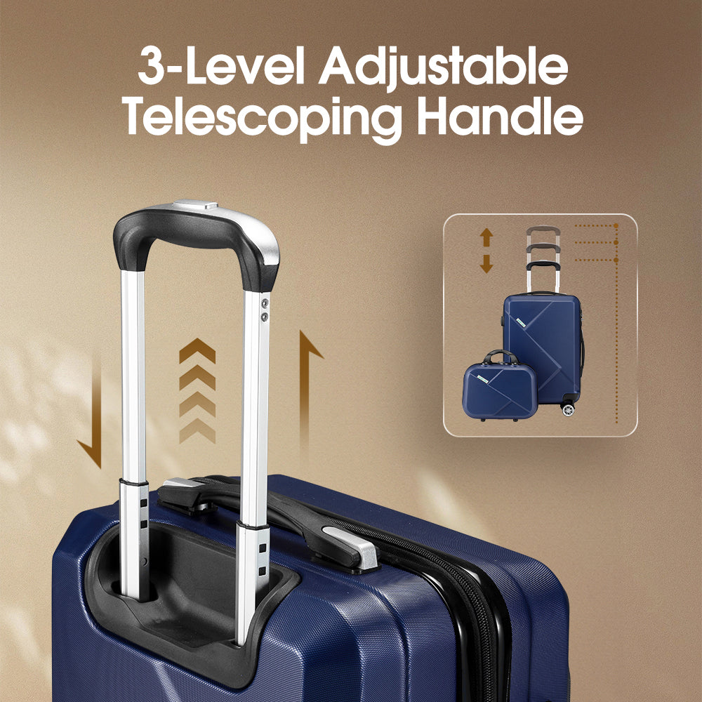 ZUNI 2PCS Luggage Suitcase Trolley Set Travel TSA Lock Storage Hard Case Navy - Sunyee