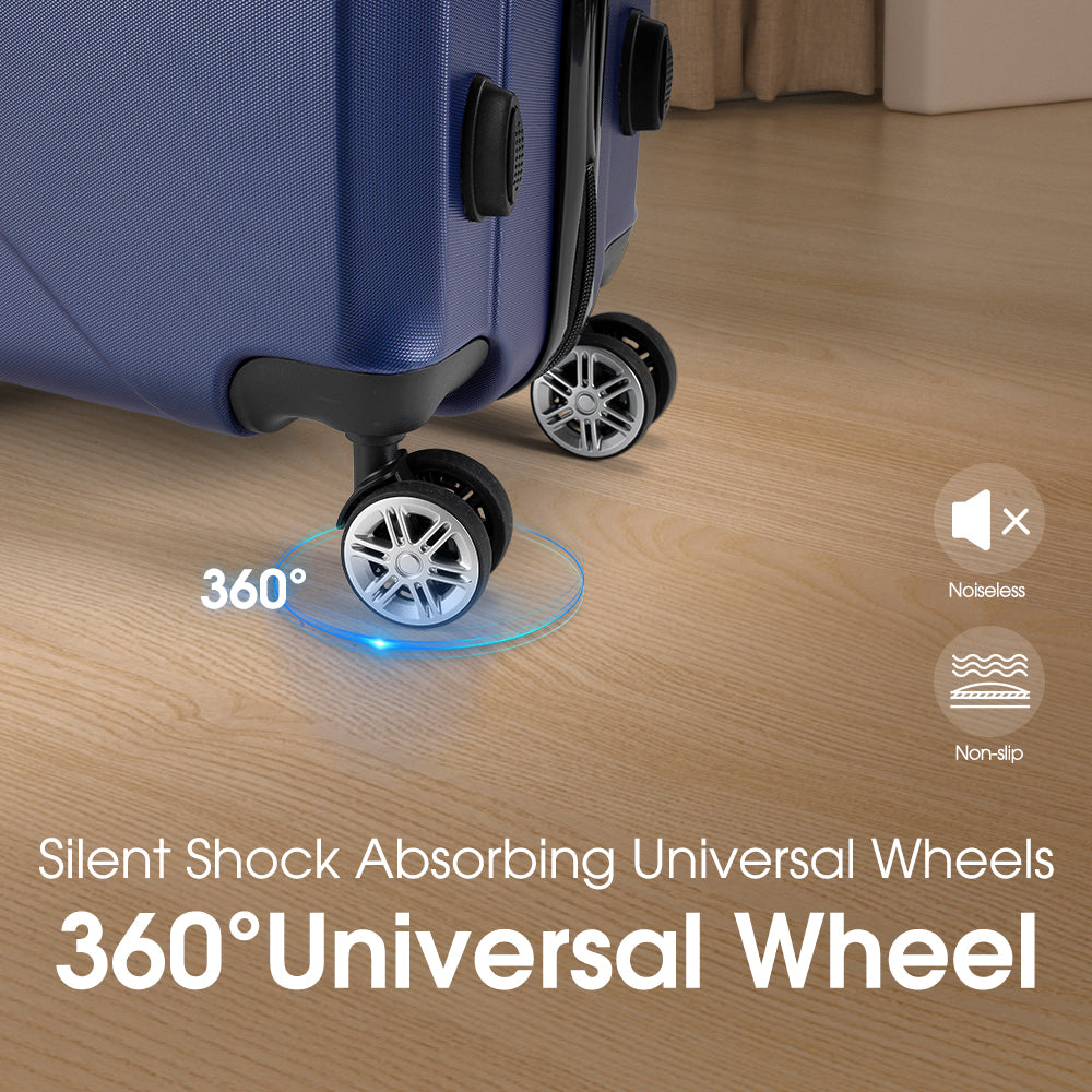 ZUNI 2PCS Luggage Suitcase Trolley Set Travel TSA Lock Storage Hard Case Navy - Sunyee