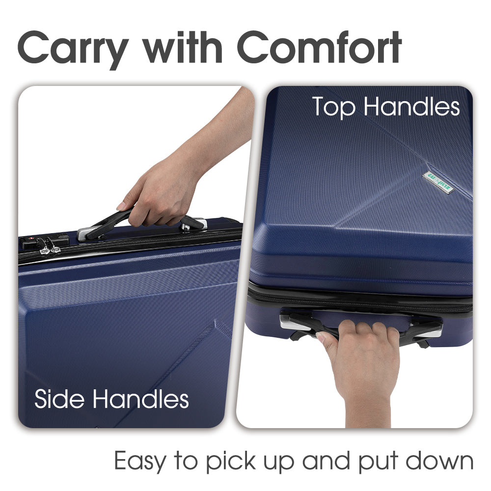 ZUNI 2PCS Luggage Suitcase Trolley Set Travel TSA Lock Storage Hard Case Navy - Sunyee