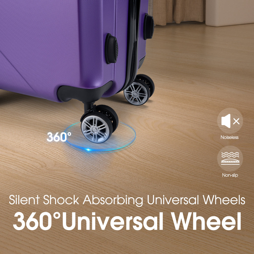 ZUNI 2PCS Luggage Suitcase Trolley Set Travel TSA Lock Storage Hard Case Purple - Sunyee