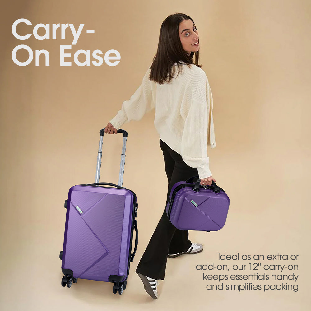 ZUNI 2PCS Luggage Suitcase Trolley Set Travel TSA Lock Storage Hard Case Purple - Sunyee