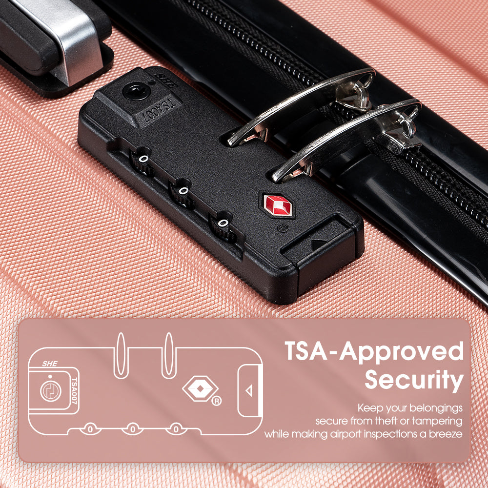 ZUNI 2PCS Luggage Suitcase Trolley Set Travel TSA Lock Storage Hard Case Pink - Sunyee