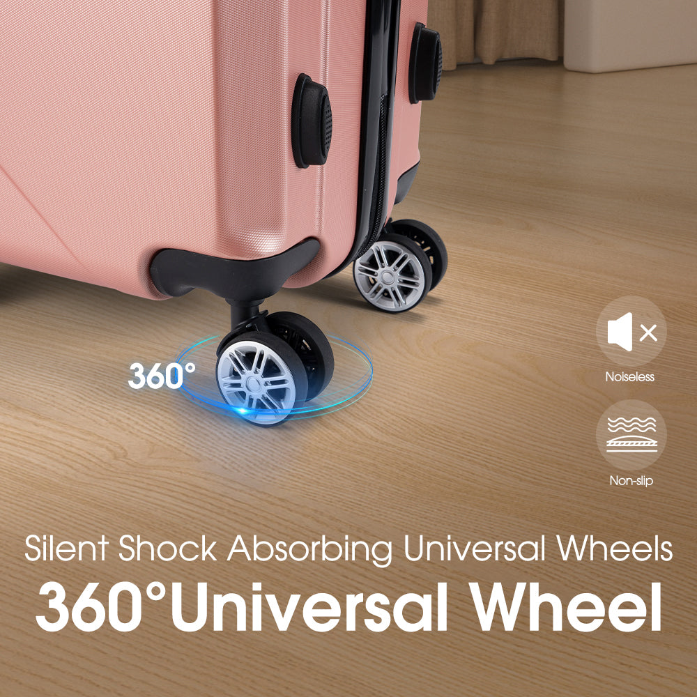 ZUNI 2PCS Luggage Suitcase Trolley Set Travel TSA Lock Storage Hard Case Pink - Sunyee