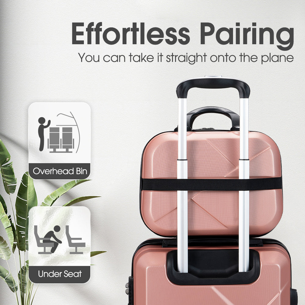 ZUNI 2PCS Luggage Suitcase Trolley Set Travel TSA Lock Storage Hard Case Pink - Sunyee