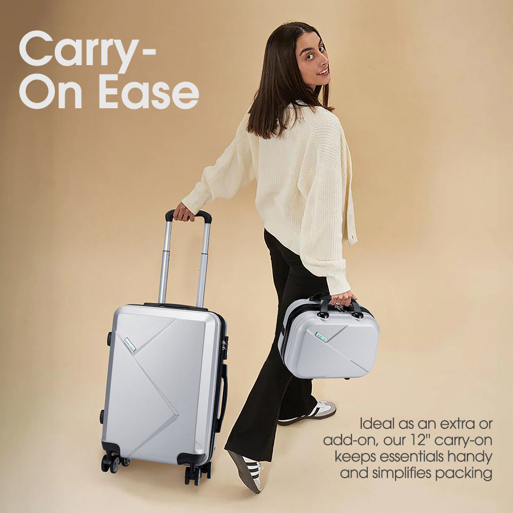 ZUNI 2PCS Luggage Suitcase Trolley Set Travel TSA Lock Storage Hard Case Silver - Sunyee