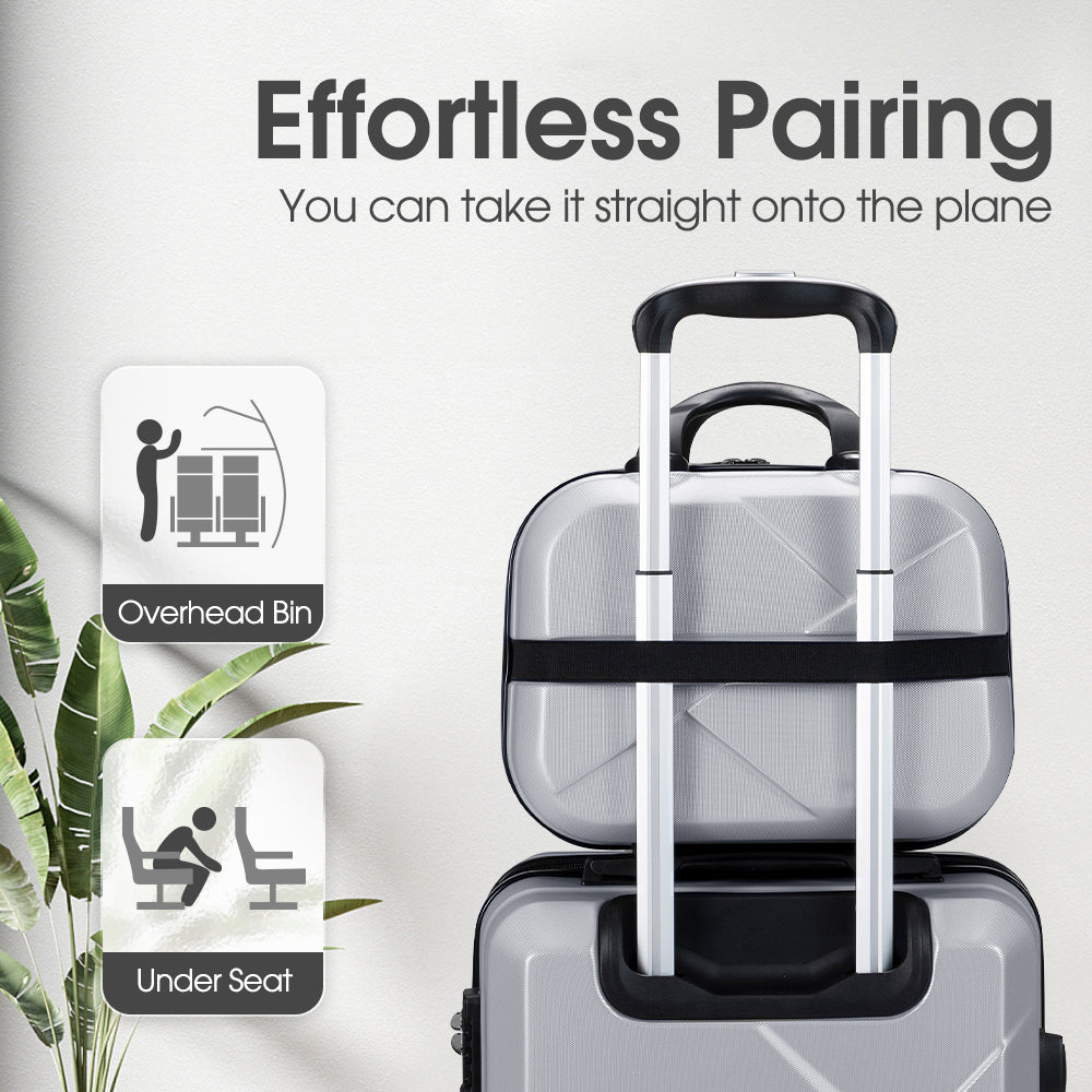ZUNI 2PCS Luggage Suitcase Trolley Set Travel TSA Lock Storage Hard Case Silver - Sunyee