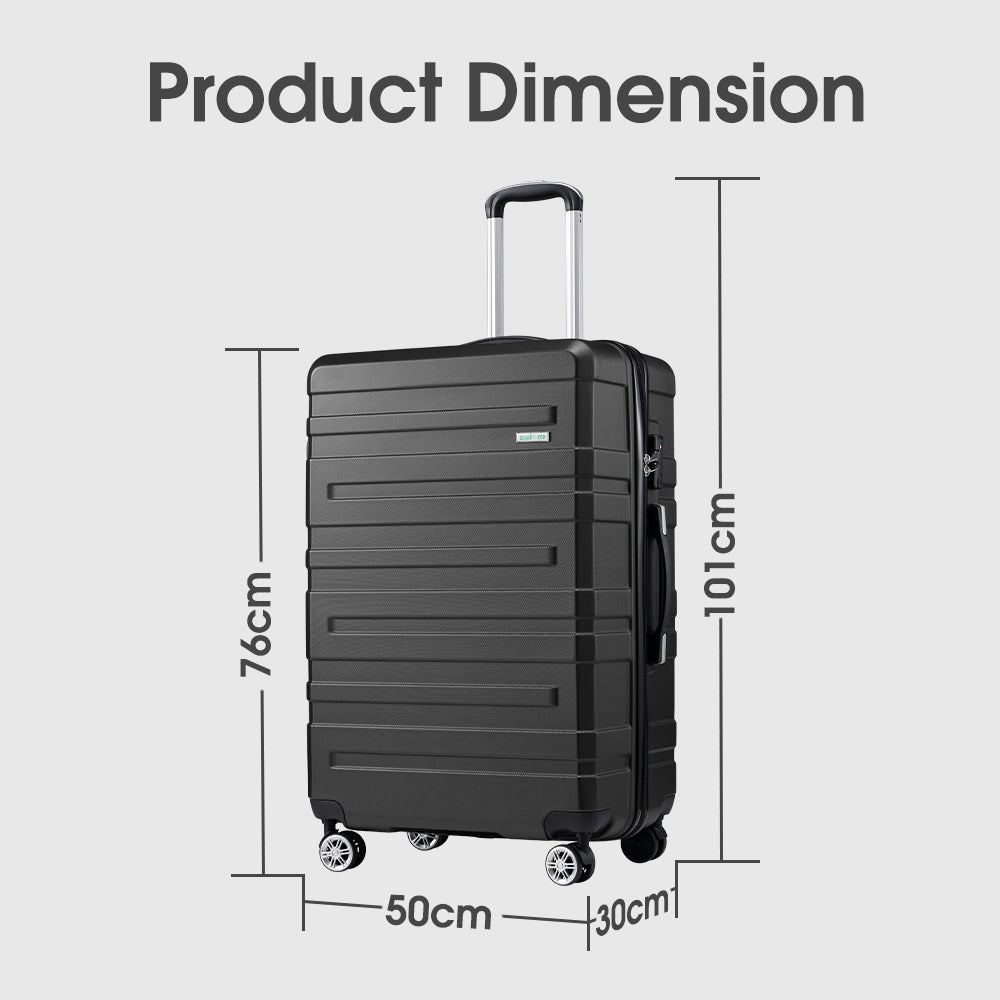 ZUNI 28" Luggage Suitcase Trolley Set Travel TSA Lock Storage Hard Case Black - Sunyee