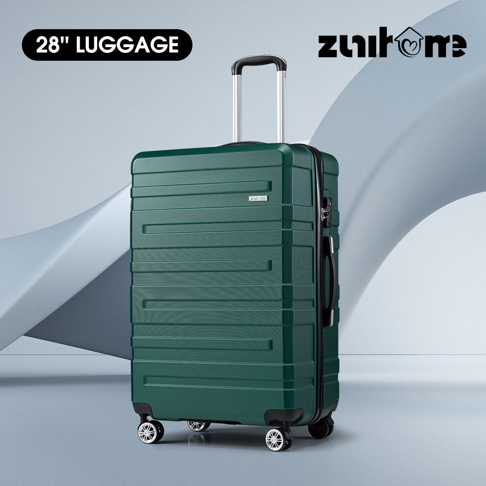 ZUNI 28" Luggage Suitcase Trolley Set Travel TSA Lock Storage Hard Case Green - Sunyee