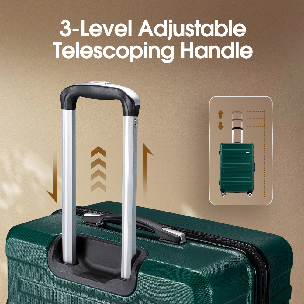 ZUNI 28" Luggage Suitcase Trolley Set Travel TSA Lock Storage Hard Case Green - Sunyee