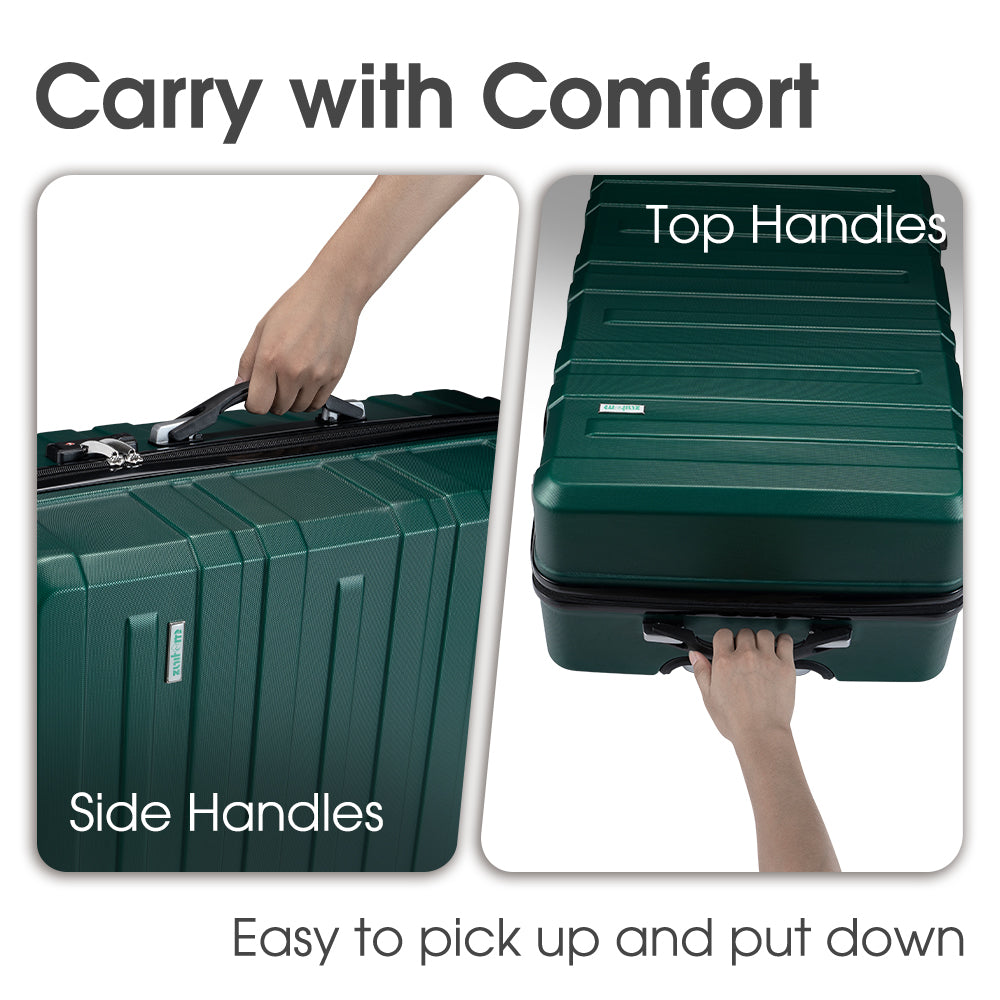 ZUNI 28" Luggage Suitcase Trolley Set Travel TSA Lock Storage Hard Case Green - Sunyee