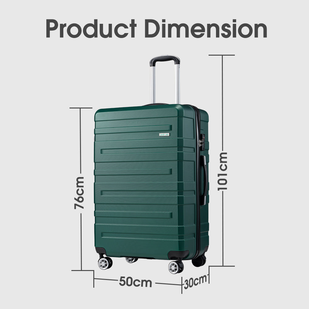 ZUNI 28" Luggage Suitcase Trolley Set Travel TSA Lock Storage Hard Case Green - Sunyee