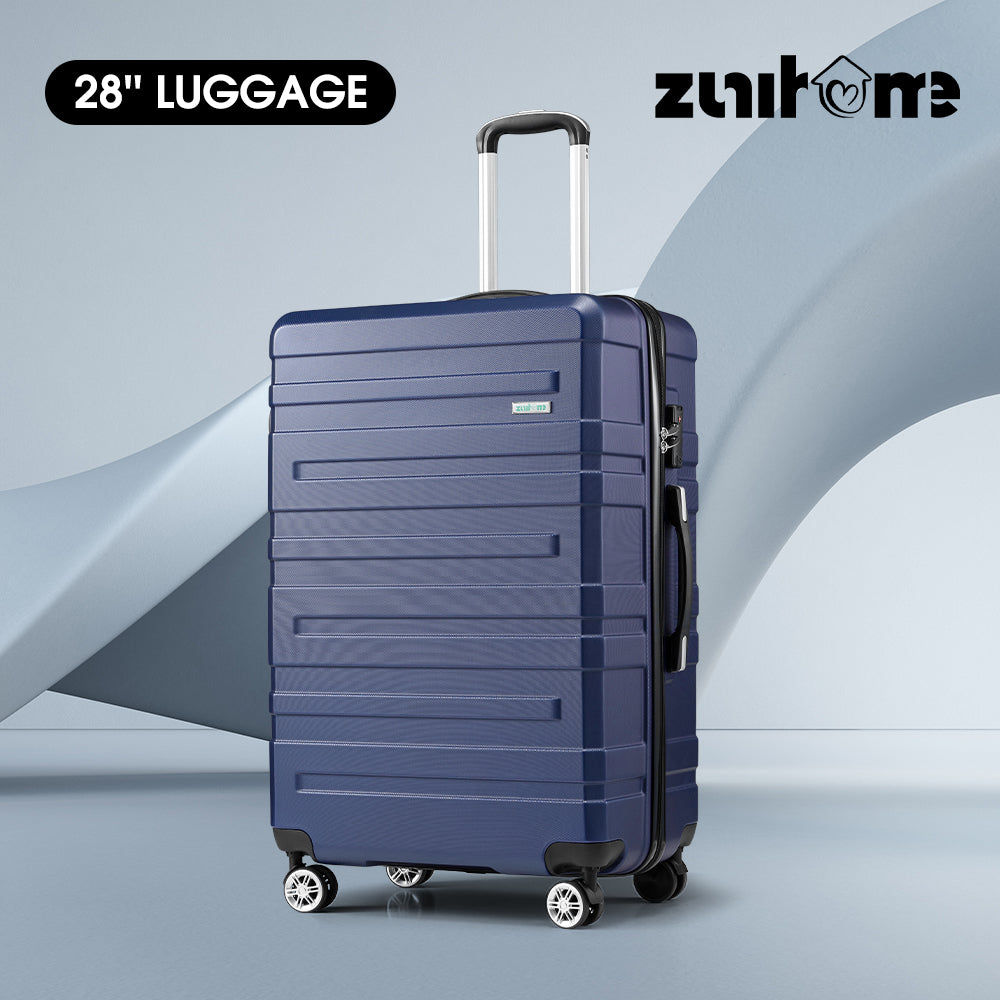 ZUNI 28" Luggage Suitcase Trolley Set Travel TSA Lock Storage Hard Case Navy - Sunyee