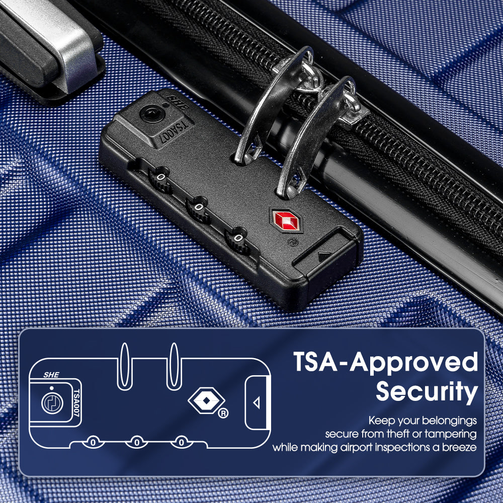 ZUNI 28" Luggage Suitcase Trolley Set Travel TSA Lock Storage Hard Case Navy - Sunyee