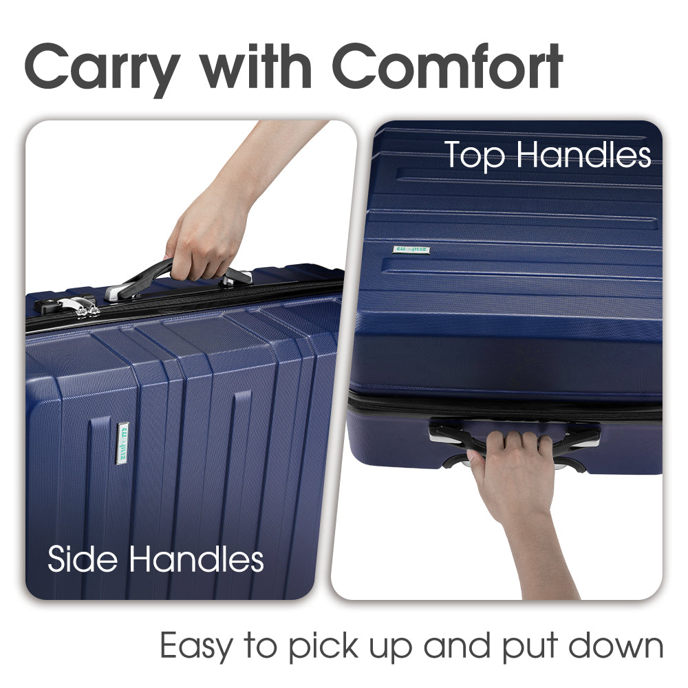 ZUNI 28" Luggage Suitcase Trolley Set Travel TSA Lock Storage Hard Case Navy - Sunyee