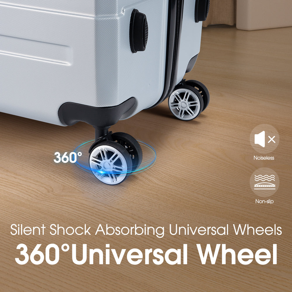 ZUNI 28" Luggage Suitcase Trolley Set Travel TSA Lock Storage Hard Case Silver - Sunyee