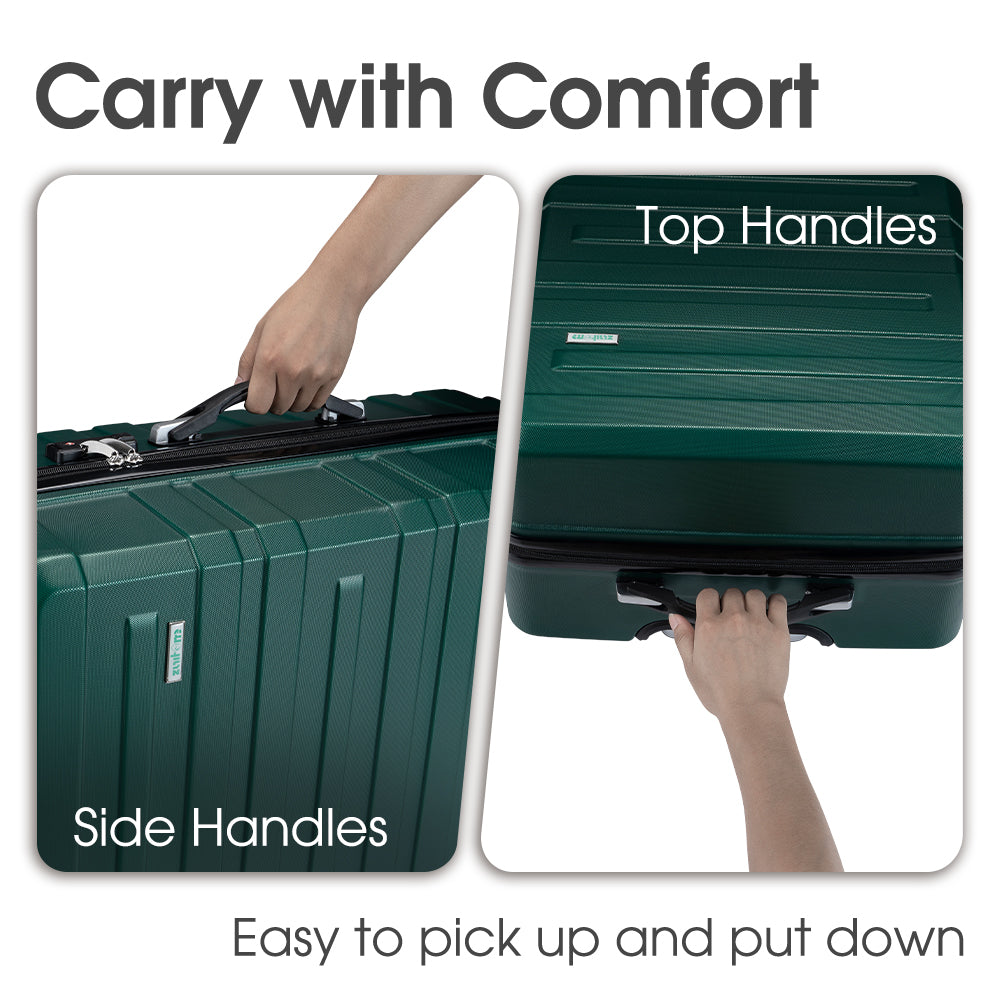 ZUNI 3PCS Luggage Suitcase Trolley Set Travel TSA Lock Storage Hard Case Green - Sunyee