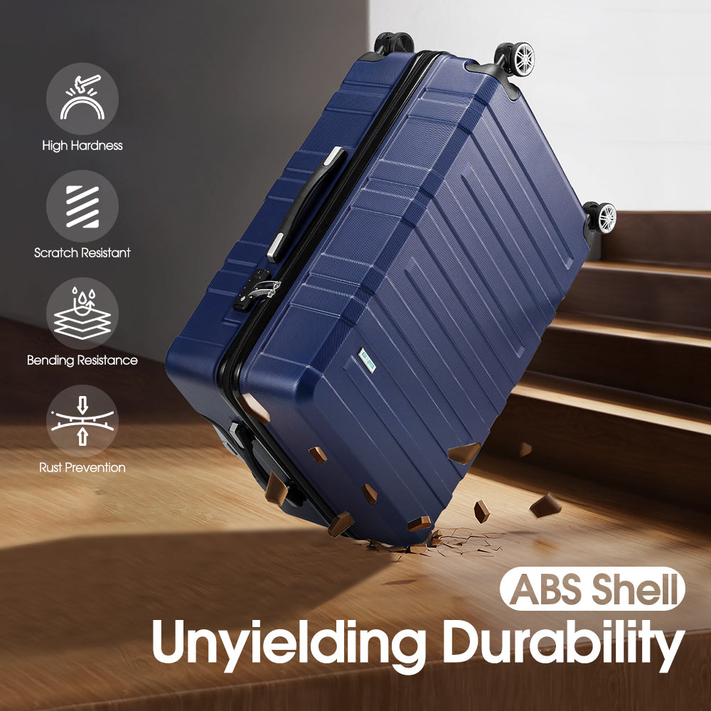 ZUNI 3PCS Luggage Suitcase Trolley Set Travel TSA Lock Storage Hard Case Navy - Sunyee