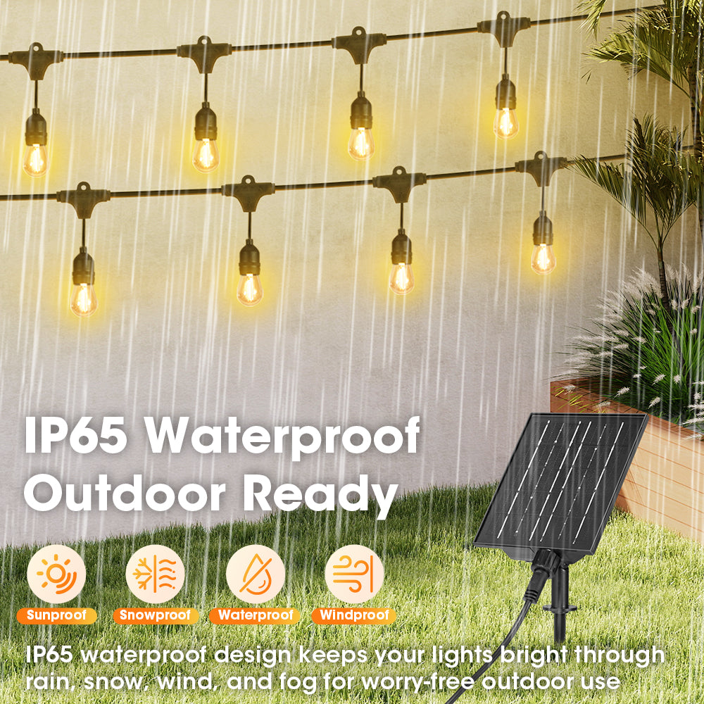 ZUNI Solar Festoon Lights Outdoor Garden w/ Waterproof Shatterproof Bulbs - Sunyee