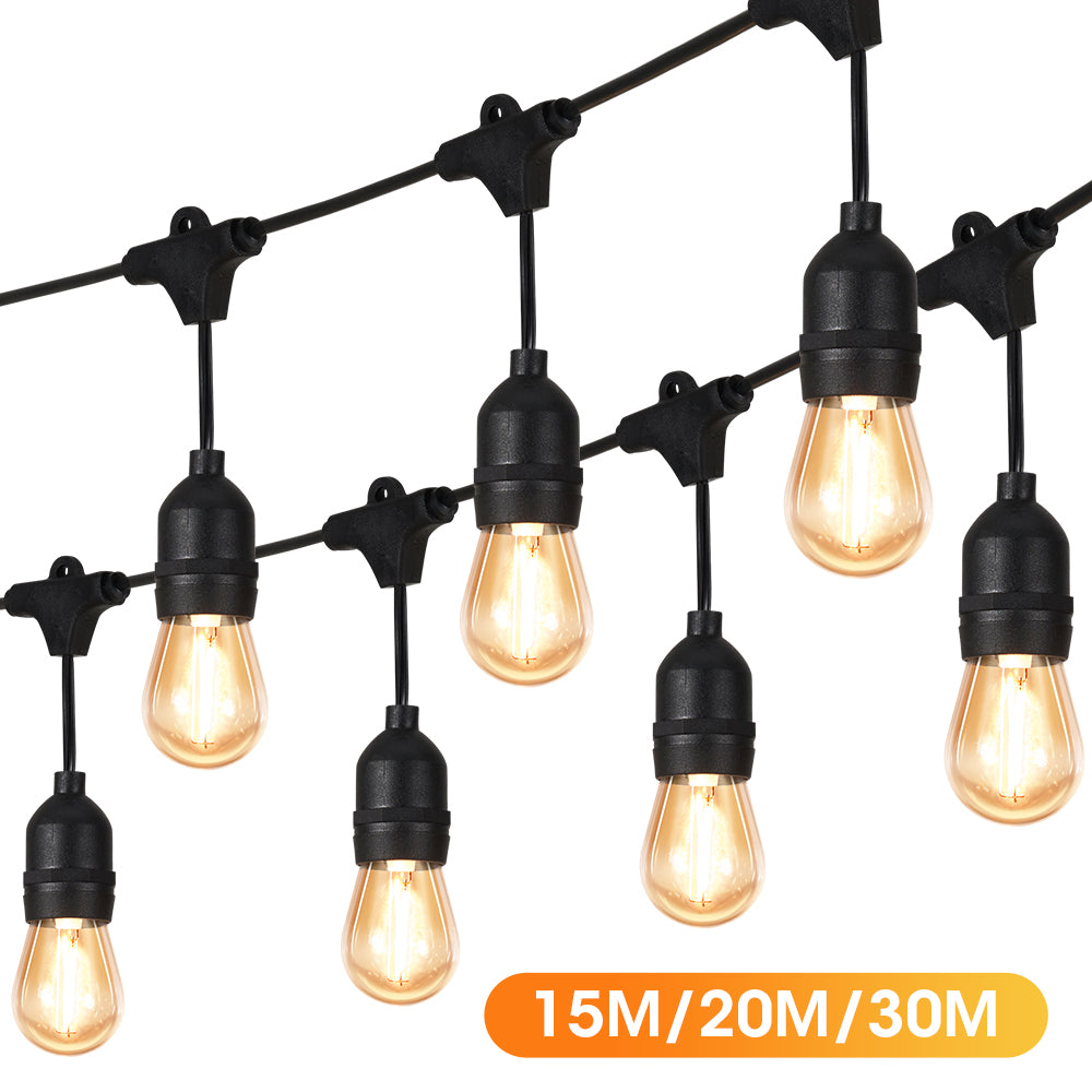 ZUNI Solar Festoon Lights Outdoor Garden w/ Waterproof Shatterproof Bulbs - Sunyee