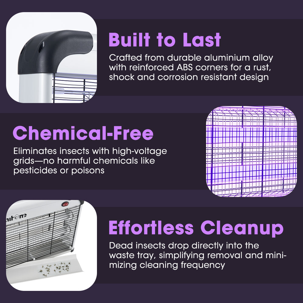 ZUNI Electric UV Mosquito Fly Insect Killer Bug Zapper Trap Light Lamp 20/30/40W - Sunyee