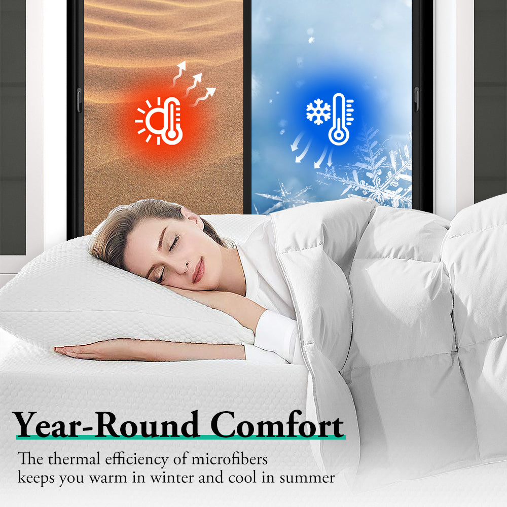 ZUNI Microfiber Quilt 420GSM Duvet Doona Winter Summer Soft Quilt Super King - Sunyee