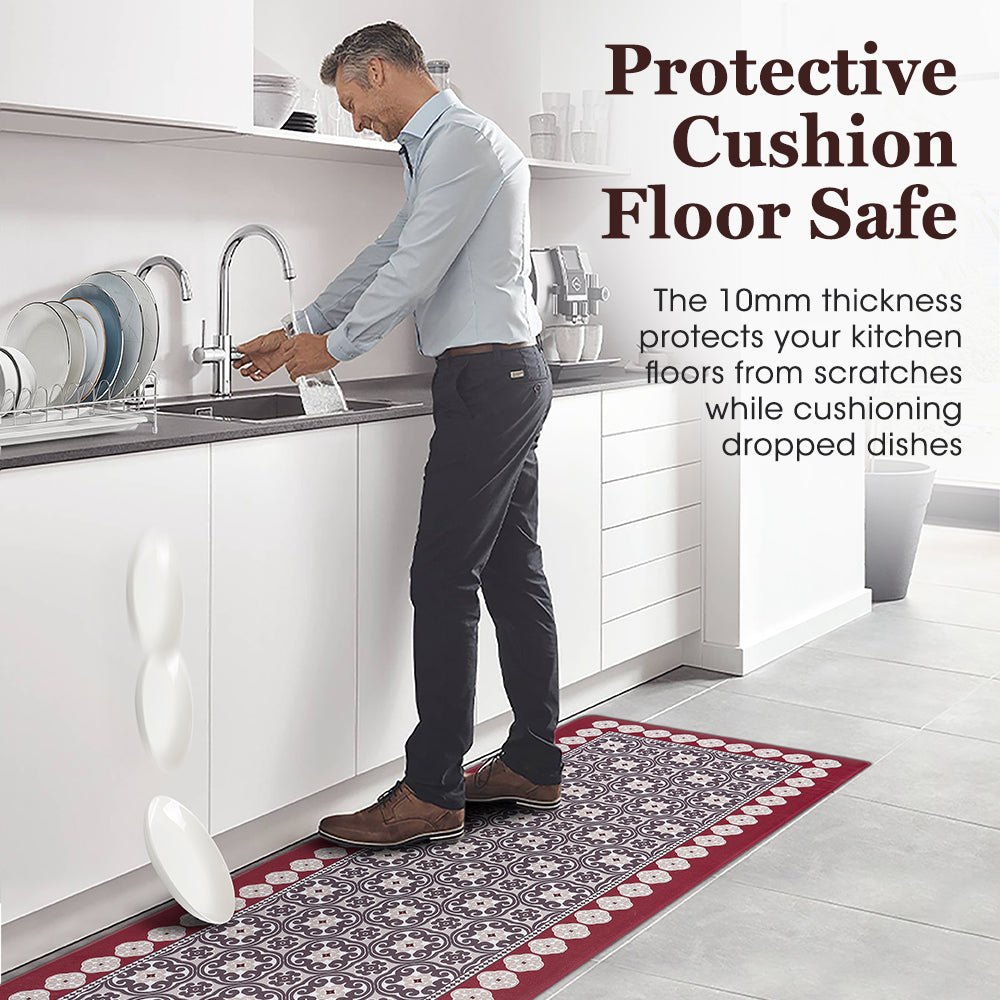 ZUNI Kitchen Rugs Mats Set of 2 Non Slip Comfort Standing Mat Rug