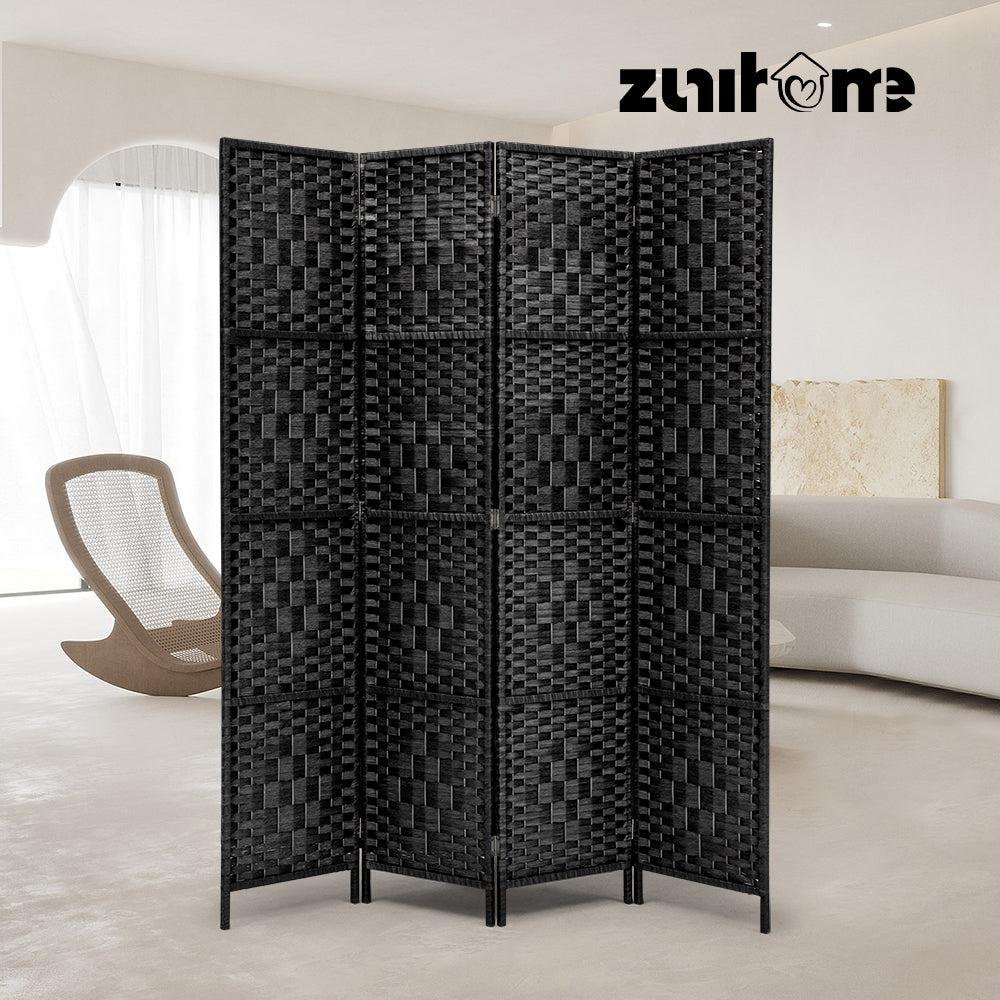 ZUNI 4/6/8 Panel Room Divider Privacy Screen Foldable Black/Brown/White/Natural - Sunyee