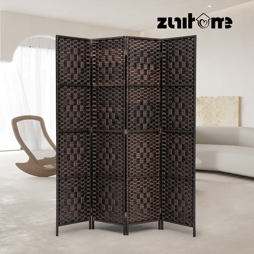 ZUNI 4/6/8 Panel Room Divider Privacy Screen Foldable Black/Brown/White/Natural - Sunyee
