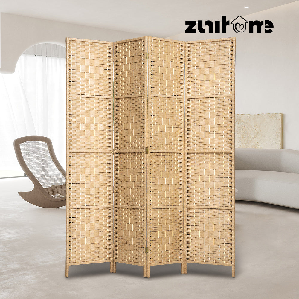 ZUNI 4/6/8 Panel Room Divider Privacy Screen Foldable Black/Brown/White/Natural - Sunyee